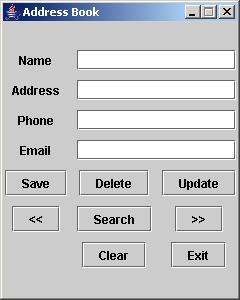 Java swing Addressbook